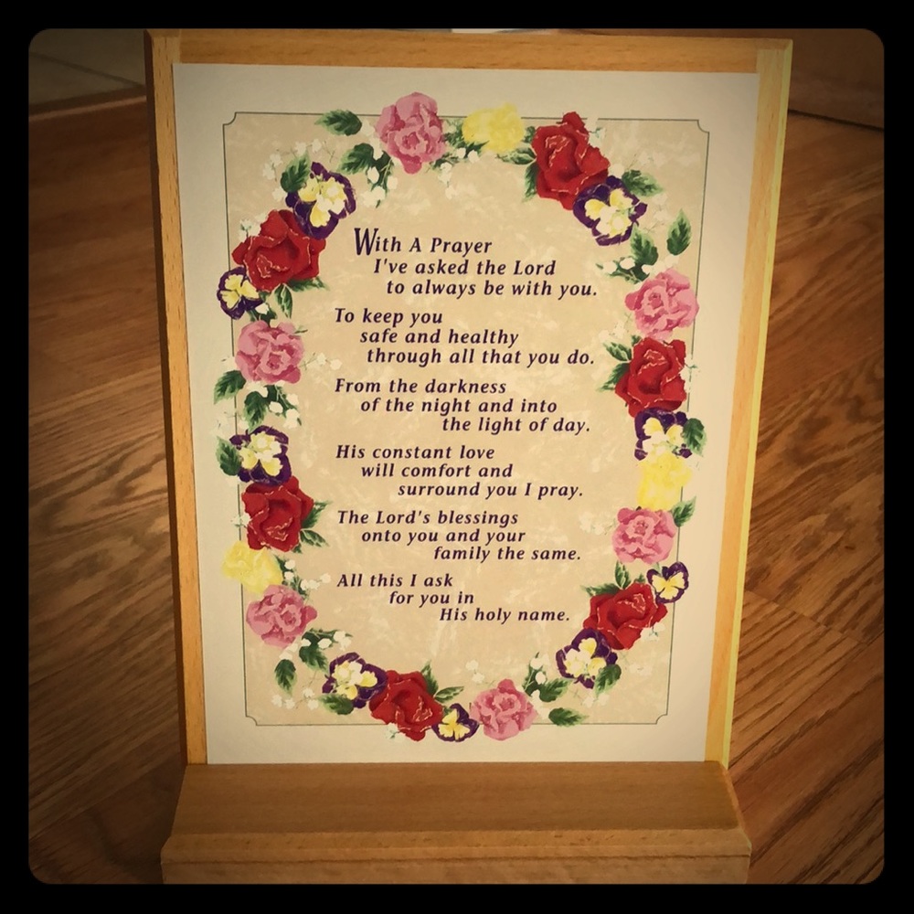 “With A Prayer” Plaque w/Stand